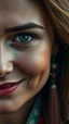 Placeholder: A beautiful eyes of a woman’s smiling? with a long earring . High quality 16k cinematic scene and great photography