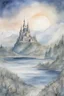 Placeholder: dream world, calm beauty, fantasy world, magic, beautiful composition, exquisite detail, tolkein ring wraith, sketch drawing, lineart, watercolour