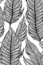 Placeholder: seamless banana leaf wallpaper pattern in vector lines, full page, black lines and transparent background