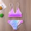 Placeholder: Glittery pastel rainbow two piece swimsuit