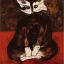 Placeholder: Portrait of an evil cat by schiele