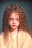 Placeholder: GIRL WITH HUGE PERMED HAIR, PHOTOREALISTIC