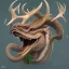 Placeholder: christmas dragon with deer ears, wolf head, ibex horns, horse body, deer legs, lizard tail, bat wings