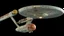 Placeholder: a screen capture from a star trek movie of a battle-damaged starship enterprise IN the year 2380 IS IN A BATTLE with monster ufos sci-fi meticulous, highly-polished, photorealistic, studio production, intricately detailed, GALACTIC, directed by gene Roddenberry, move saucer section forward and nacelles back