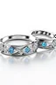 Placeholder: White gold couple rings in the shape containing diamonds blue