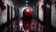 Placeholder: Blood red Pac-Man monster coming at you down a long and dark hallway, bloody messy horror, dead decaying flesh, horror, trypophobia, eerie, dark fantasy; hdr, UHD, txaa, dreamy, Anger, fire, snake eyes, goodbye, Warm lighting, rage, extreme emotion, Highly detailed, Digital painting, art by agnes cecile, sharp focus, sad, heartbreak, blurred reality, fading away, Tree roots as veins, broken glass, broken heart, ripped up roots, sadness, being left alone, crying, dendritic, eldritch, en