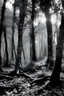 Placeholder: black and white fairy trees forest extra magical