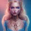 Placeholder: a princess with a lot of jewellery, long blonde hair, pink lipstick, blue eyes,with featheres dramatic, dramatic lighting, pixar style, volumetric lighting, hyperrealism, 8k, high quality, photorealistic, lot of details