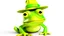 Placeholder: a funny green frog wears a yellow hat