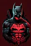 Placeholder: vector art, batman deadpool hybrid, illustration, black background, Vectorstock, flat