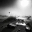 Placeholder: A striking quality Ilford photograph captures a wasteland with liquid and stars, Amano, Audubon, creepy, details of the dust and liquids very accentuated, glossy organic mass, vegetation, adorned with minerals and rocks. Bathed in intense light, eerie, Max Ernst style, white sun, fog