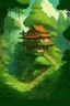 Placeholder: a little chinese hous e ina a forest, ghibli style