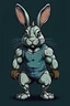 Placeholder: Gym Strong muscular rabbit