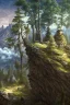 Placeholder: create a steep rocky mountain reaching into the clouds