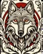 Placeholder: Vintage cartoon wolf drawing, stylized , trAditional americana old school tattoo designed