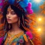 Placeholder: bright indigenous, beautiful portrait, flowery landscape, light, sun