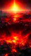 Placeholder: Lava lake in hell with land surrounding it, realistic