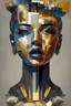 Placeholder: Pop art, Cubist portrait, collage, goldblocks, brutalism, graffiti black and white portrait by Christian Hilfgott Brand, behance contest winner, pop surrealism, behance hd, dc comics, reimagined by industrial light and magic gold, watercolor