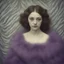 Placeholder: Ophelia, purple fur, striped wallpaper, old autochrome