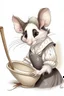 Placeholder: A drawing of a possum in a french maid outfit