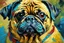 Placeholder: Portrait of a pug in style of Chris Forsey