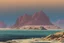 Placeholder: lagoon, rocks, distant mountains, arid land, dry trees, distant modern contemporary city, epic.