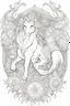 Placeholder: outline art for Dreamy mythical creatures coloring pages with mythical beasts, white background, Sketch style, full body, only use outline, Mandala style, clean line art, white background, no shadows and clear and well outlined