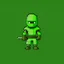 Placeholder: a pixel art-style, simple 32-bit Ninja with a green outfit