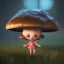 Placeholder: Mushroom head girl and mushroom house, unreal 5, octane render, cinema4d, redshift render, hyper realistic, cenematic, vibrancy, synthwave, retouch, centered, dynamic lighting, dramatic lighting, 4k, highly detailed, attractive beautiful, realistic, epic composition, holographic,