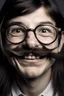 Placeholder: ugly girl glasses teeth and hairy moustache