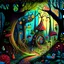 Placeholder: naive art scene of a fairy tale forest