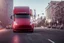 Placeholder: A Tesla 'Semi' (semi truck) is going at a high speed, on the streets of San Francisco. (CINEMATIC, WIDE ANGLE LENS, PHOTO REAL)