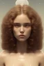 Placeholder: 1970's porno model , cute, big droopy eyes, angelic face with minor blemishes, beautiful, long orange flowing hair, wavy hair, curly hair، black eyes, head and shoulders portrait, cinematic, misty atmosphere, 8k, resolution concept art portrait by Greg Rutkowski, Artgerm, WLOP, Alphonse Mucha dynamic lighting hyperdetailed intricately detailed, bokeh, Stunning 8k ektar film scan