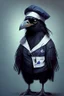 Placeholder: grumpy raven wearing a nurse outfit