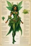 Placeholder: character concept sheet with AD&D statistics and characteristics, [illustration by Jeff Easley] playable class of vegetal shape shifting faerie