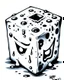 Placeholder: slime cube black and white sketch art rpg