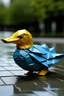 Placeholder: an origami duck in a real world