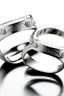 Placeholder: White gold couple rings It's easy in the shape containing diamonds engraved