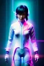 Placeholder: portrait, Asian cyborg woman, ghost in the shell style :: symmetry photography, cyberpunk, pink hair, makeup, long line eye, light iris, :: latex coat, japanese traditional pattern, wires and circuits, pink, white, black :: cinematic, Ultra realistic, dark scene, soft color, highly detailed, unreal engine 5, RTX, ultra detail, 3d, finely drawn, high definition.