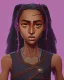 Placeholder: Portrait of a pretty african 10 year old girl warlock with dark curly hair