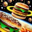 Placeholder: McDonalds golden arches in outer space