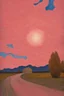 Placeholder: Hallucinating an apricot-pink evening sky; Van Gogh; neo-surrealism; impasto