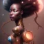 Placeholder: Bailarina, fantasy magic, intricate, sharp focus, illustration, highly detailed, digital painting, concept art, bailarina matte, masterpiece head sexy view black African beauty black afro hair space lady turquoise carp skin African space landslide