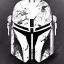 Placeholder: photorealistic the mandalorian helmet, illustration by <agnes cecile> <Yoji Shinkawa>, ornate and intricate details , soft smooth lighting, concept art, black satin background,camouflage colors