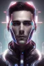 Placeholder: cyberpunk, head, men, portrai, tron