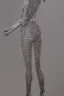 Placeholder: Full body portrait, painting, medium shot lady volumetric silver filigree