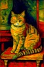 Placeholder: Portrait of a cat by Van Gogh