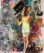 Placeholder: happy beautiful girl holding big proffesional camera in studio. street art, oil on canvas, spray paint, collage, letters, newspapeers, Dave McKean, Vladimir Fedotko, Saturno Butto, Vaughn Bodé, Frank Wu, James C. Christensen, collage, dirty, paint dripping, radiant