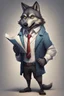 Placeholder: a good humanized wolf who can help in reading a document