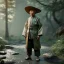 Placeholder: A man in old Japanese clothes is standing in nature while it is raining. It is winter. high quality , high details , unreal engine, dream style , magic style ,